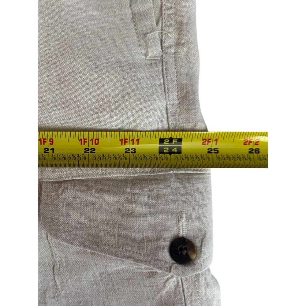 Caribbean Ivory Linen Cargo Shorts - Size 42 - Picture 7 of 8
